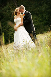 Bride and Groom outstanding in their field