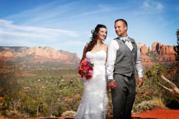 Wedding Photography Bride and Groom with Red Rock Park in the background