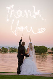 Harry Potter theme wedding with Thank you in the sky