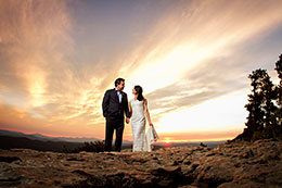Sunset wedding portrait at Mogollon Rim