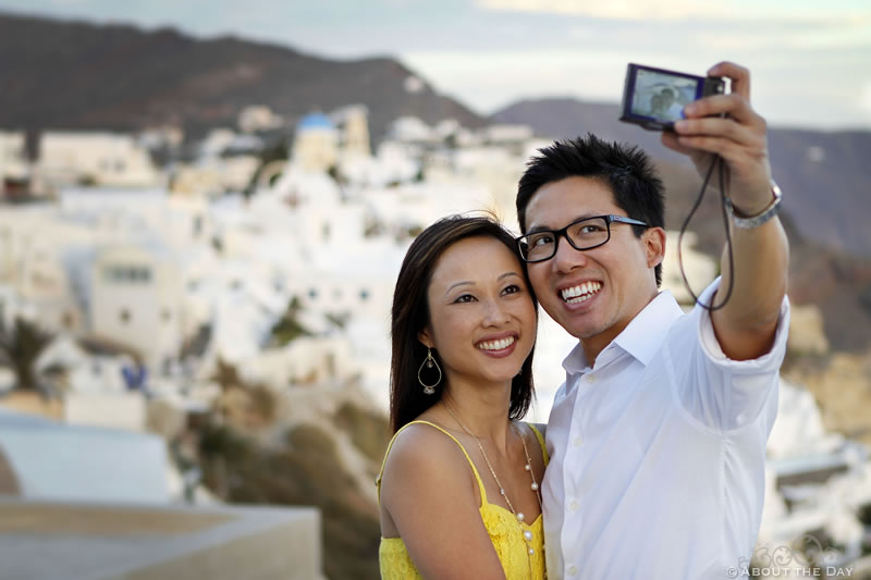 Tony & Anh-thu's candid photo in Santorini