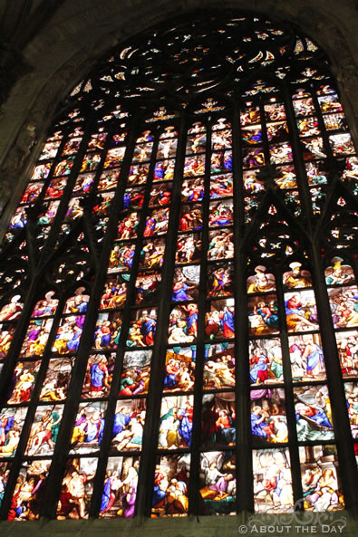 Stained Glass in the Duomo di Milano cathedral