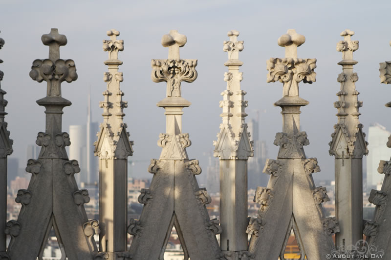 Crosses of the Duomo di Milano cathedral in Milan, Italy