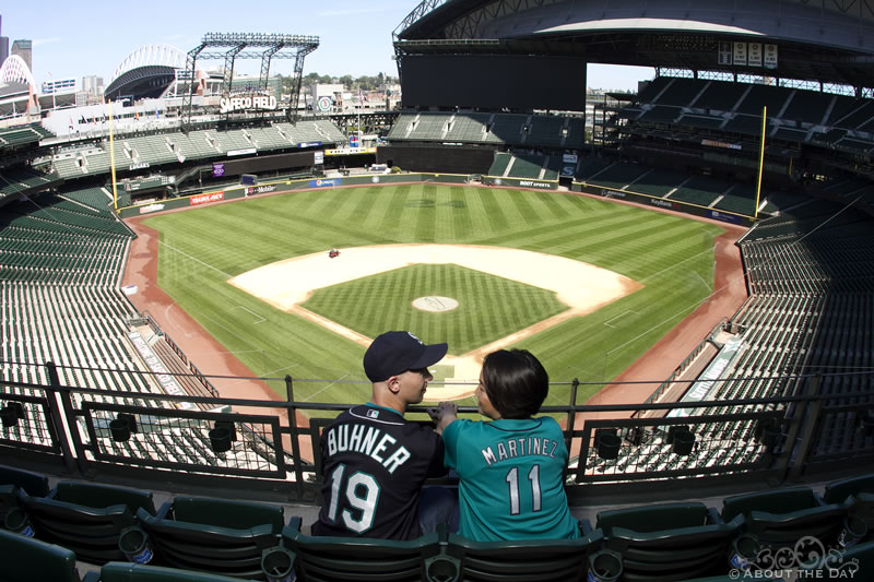 Engagement session at Safeco Field in Seattle, Washington