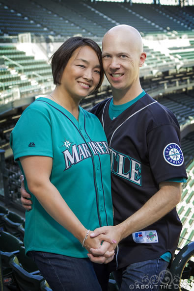 Engagement session at Safeco Field in Seattle, Washington