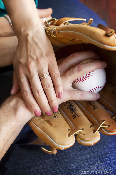 Engagement session at Safeco Field in Seattle, Washington