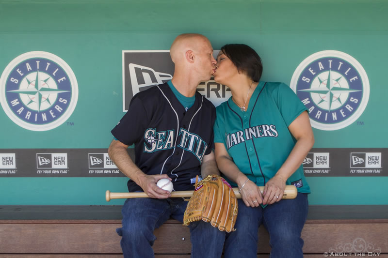 Engagement session at Safeco Field in Seattle, Washington