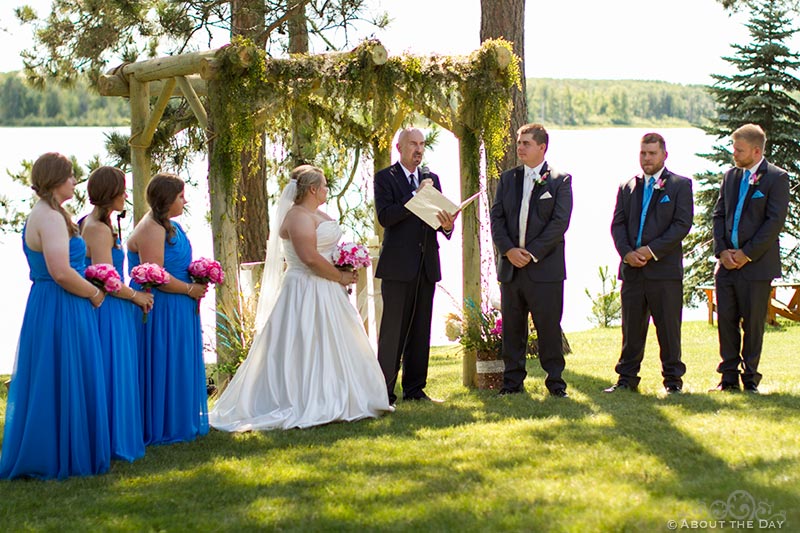 Wedding ceremony near Cass Lake, Minnesota