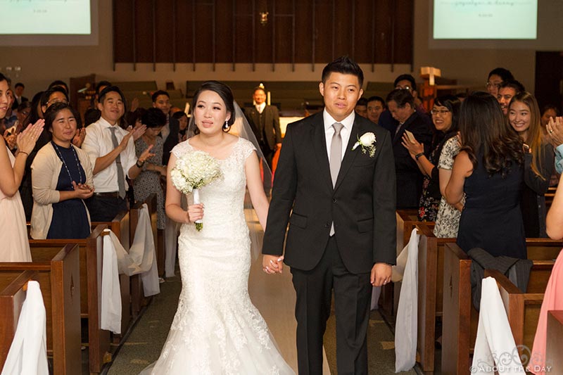 Bride and Groom exit church