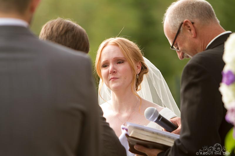 Brides vows at Natures Connection in Arlington, Washington