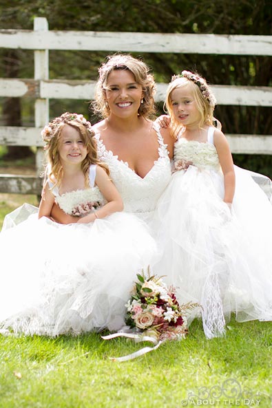 Bride and the flowergirls