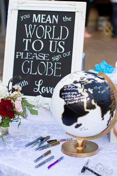 Wedding globe to sign in