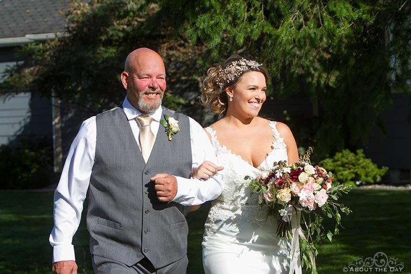 Father walks Bride down the isle