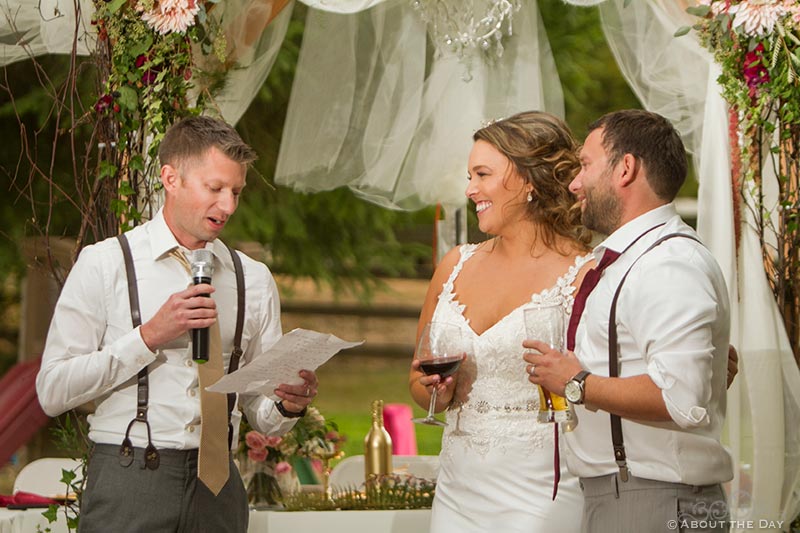 Best man gives his speech