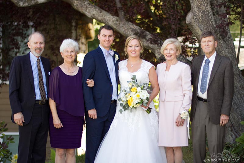 Bride and Groom with their parents