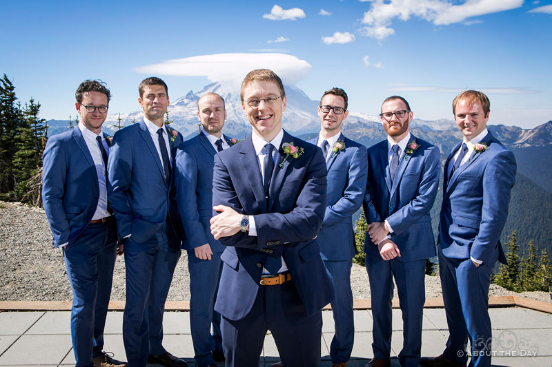 Andrew and his Groomsmen at Crystal Mountain