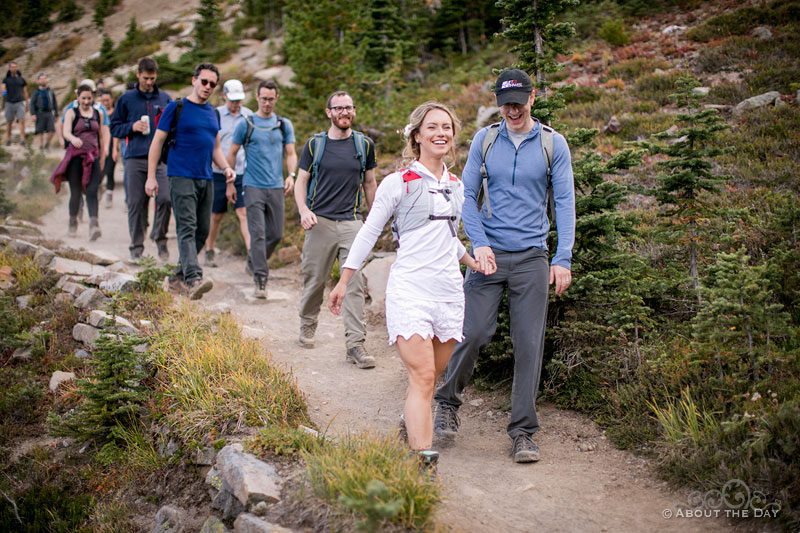 Andrew and Alex lead their hiking compainions at Mt. Rainer National Park