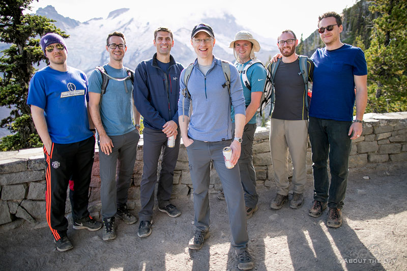 Andrew and his hiking Groomsmen at Mt. Rainer National Park