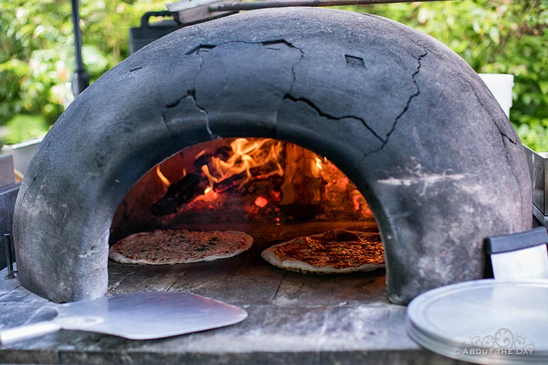 A wedding with real fire oven pizza