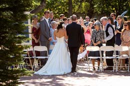 Bride and her father walk down the isle