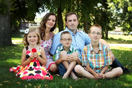The Funell family gather at the park in Kamloops, BC