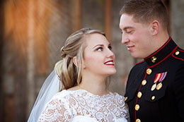 Bride with her new Marine husband