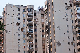 Wartorn Apartment buildings of Sarajevo
