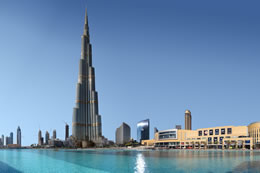 Panarama of Downtown Dubai and the Burj Khalifa