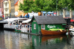 Green Carlsberg Boathouse in Eskilstuna, Sweeden