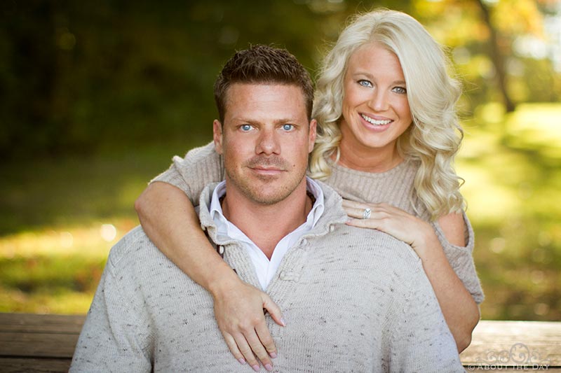 Engaged couple pose at Rock Cut State Park