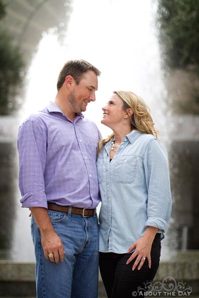 Engaged couple at the Dallas Museum of Art