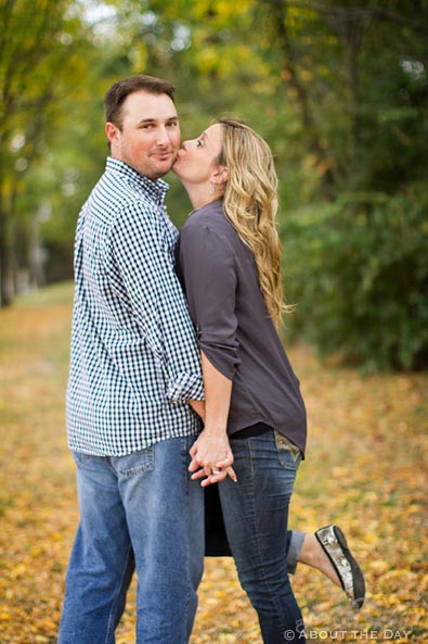 Engaged couple at the Filter Building & Pump House in Dallas, Texas