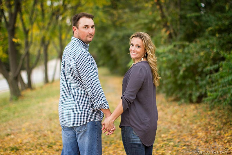 Engaged couple at the Filter Building & Pump House in Dallas, Texas