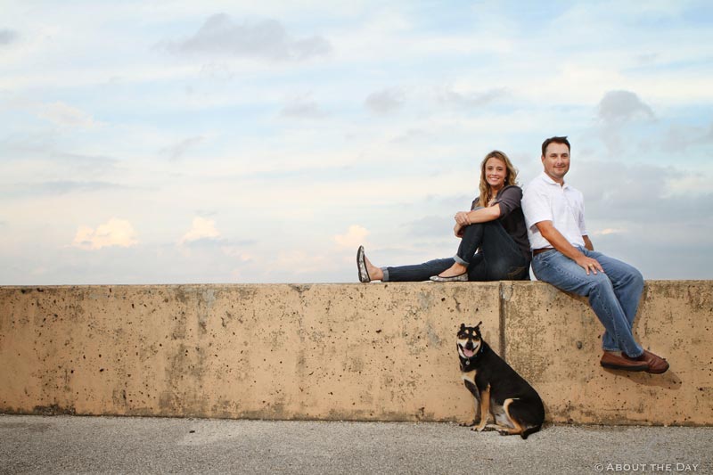 Engaged couple at the Filter Building & Pump House in Dallas, Texas