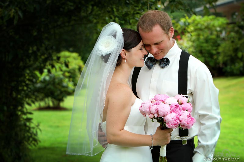 Bride snuggles up to Groom in first meeting