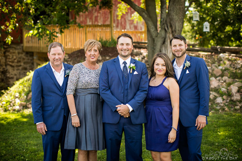 Groom with his family in Auburndale, WI
