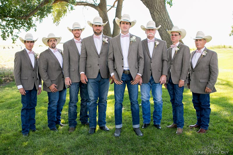 Cowboy Groom and Groomsmen wearing jeans