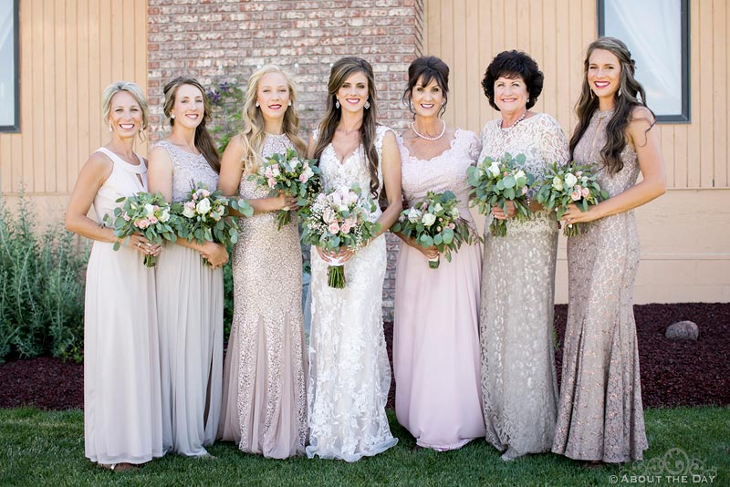 Bride and her bridesmaids