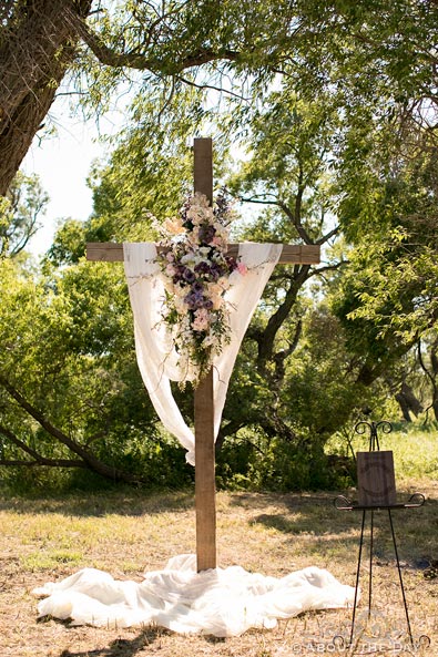 Christian cross at wedding ceremony