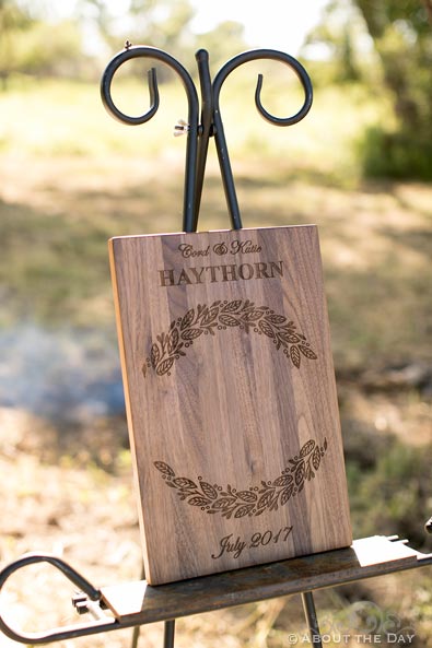 Wooden Wedding plack for fire branding