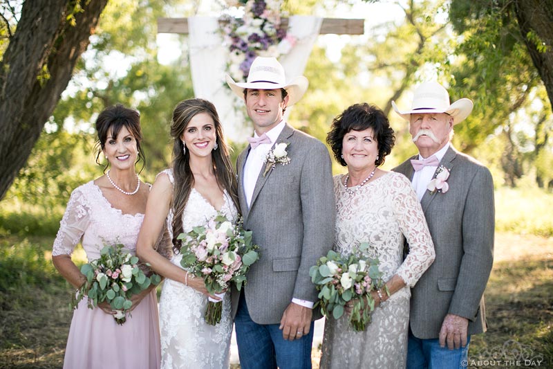 Bride and Groom with their parents