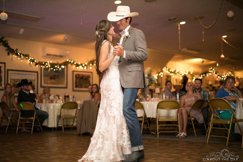 Bride and Groom's first dance at Haythorn Land & Cattle Co