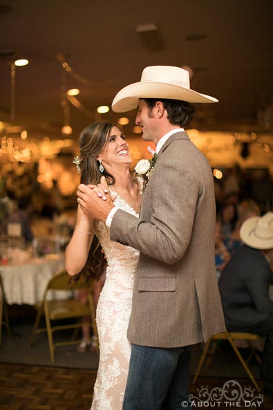 Beautiful Bride and Groom's first dance at Haythorn Land & Cattle Co