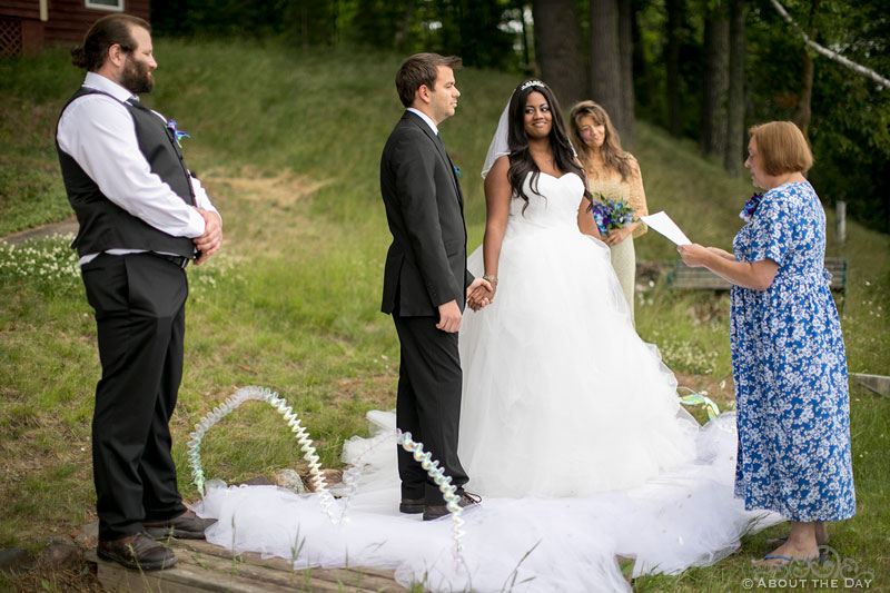 Wedding ceremony on Keith Island in Manitowish Waters