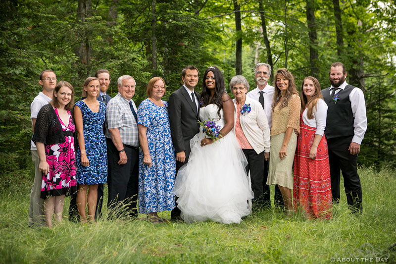 Bride and Groom with their entire family