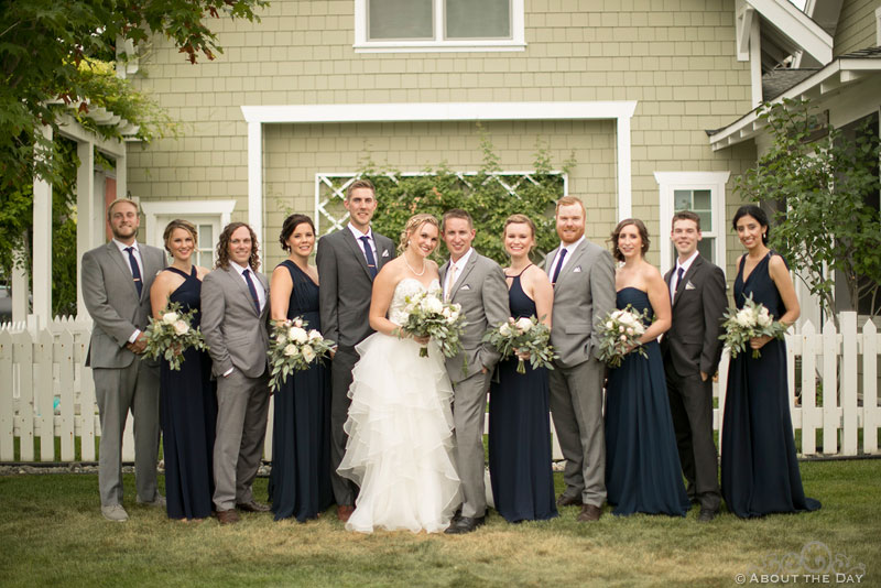 Chris and Paige with their entire wedding party