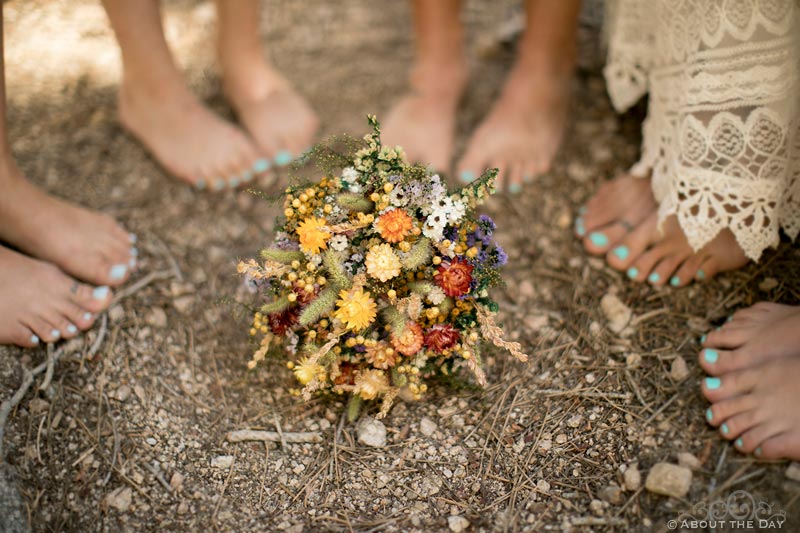 Brides and girls with blue toenails