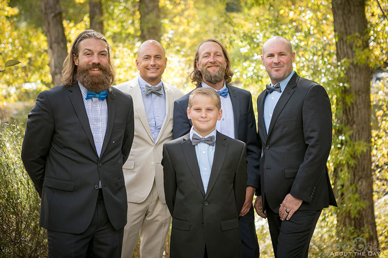 Justin and his Groomsmen in the golden aspens