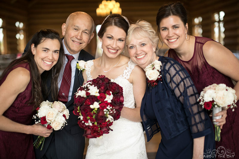 The Brides family get close for a group shot