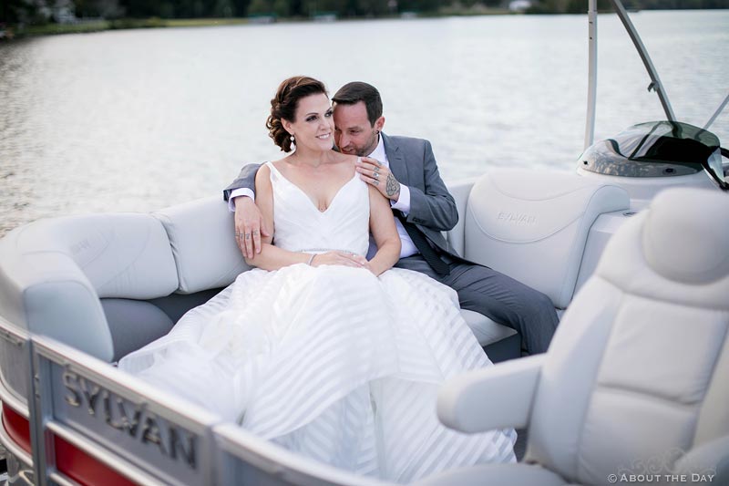 Bride and Groom on their boat